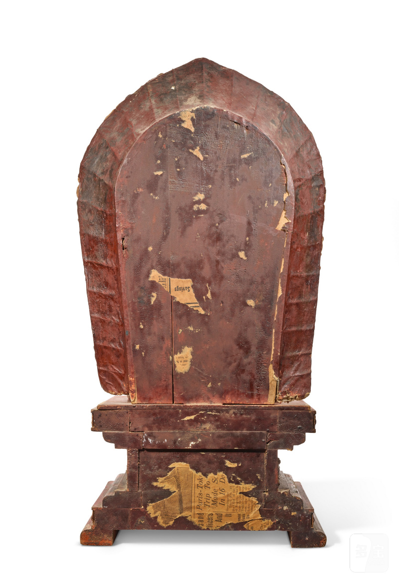 STATUE DE BOUDDHA SHAKYAMUNI ASSIS EN LAQUE SÈCHE DORÉE ET POLYCHROME  CHINE, FIN DE LA DYNASTIE MING (1368-1644) - 图5